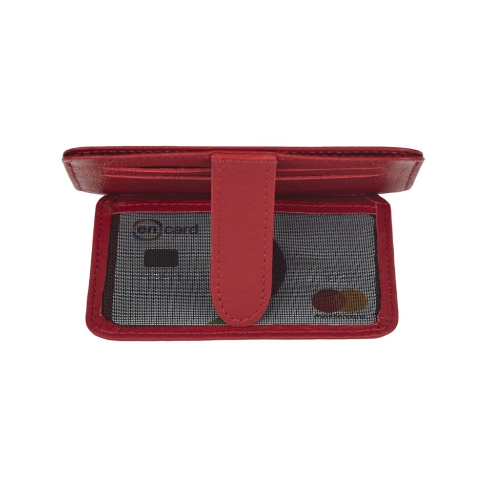 Red Flat Credit Card Holder With 2 ID Windows, 4CC