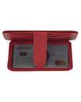 Red Flat Credit Card Holder With 2 ID Windows, 4CC