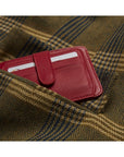 Red Flat Credit Card Holder With 2 ID Windows, 4CC