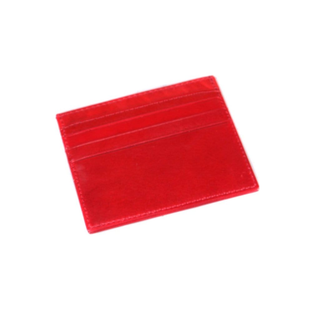 Red Flat Leather 8 Credit Card Wallet