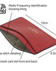 RFID Flat Leather Card Holder, red saffiano, features