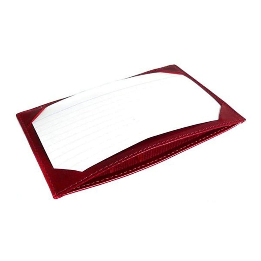 Red Flat Leather Pocket Jotter