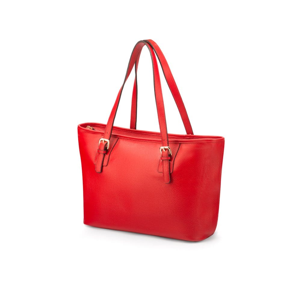 Women's leather 13" laptop workbag, red