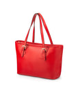 Women's leather 13" laptop workbag, red