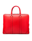 15" leather laptop bag, red, front