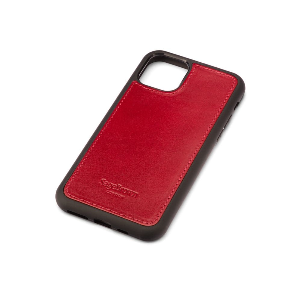 Leather iPhone 11 Pro Max Cover, Red iPhone Cases SageBrown