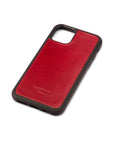 iPhone 11 protective leather back cover, red, front