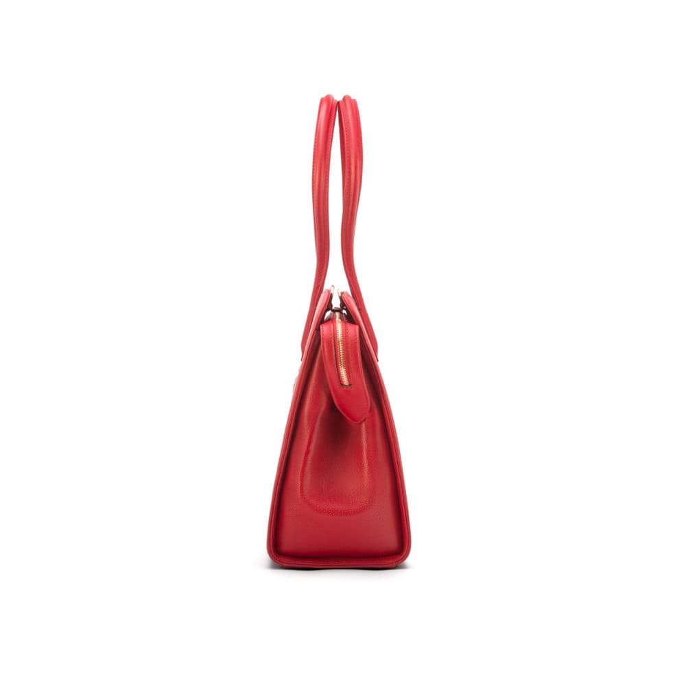 Ladies' leather 15" laptop handbag, red, side