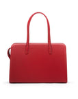 Ladies' leather 15" laptop handbag, red, front