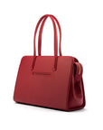 Ladies' leather 15" laptop handbag, red, back