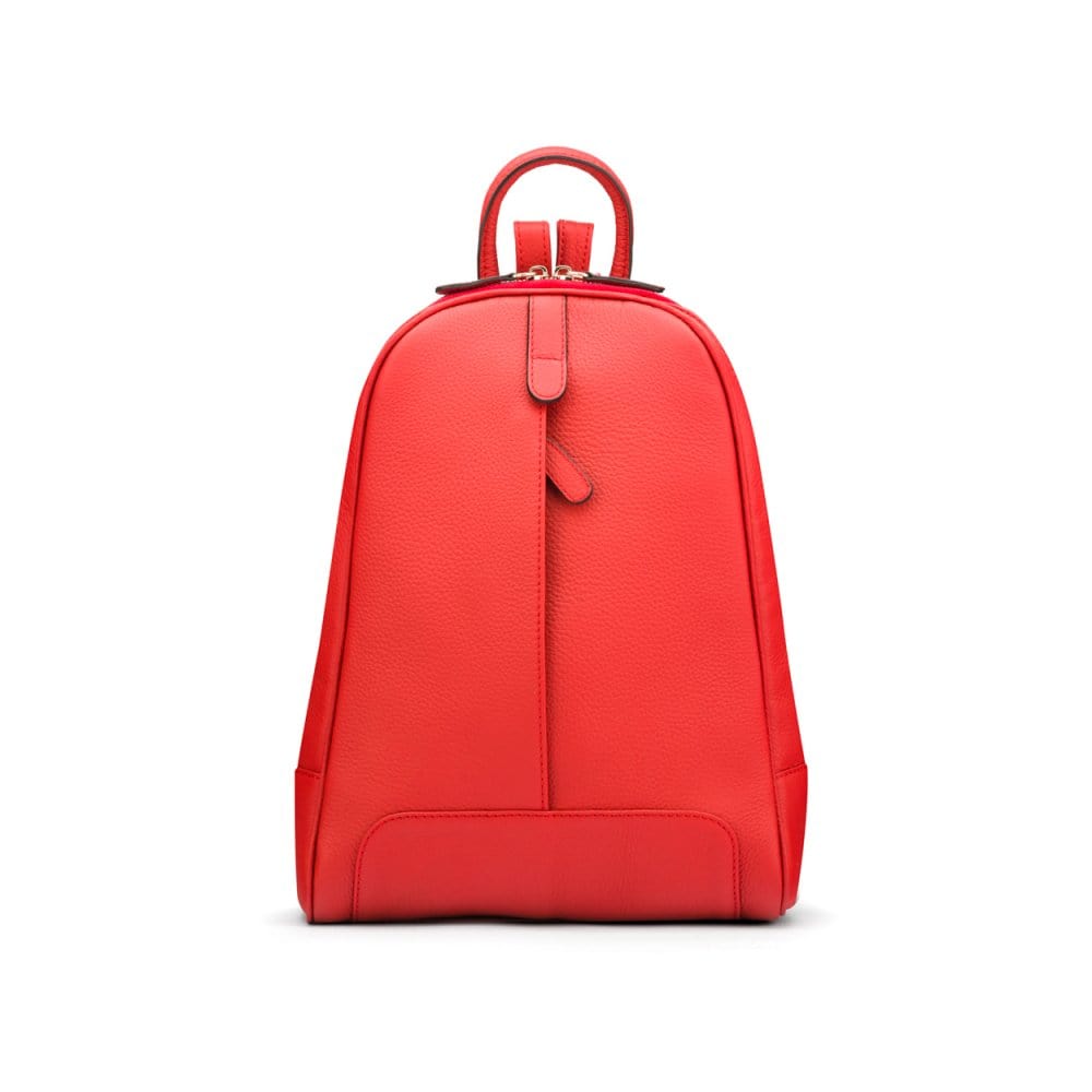 Ladies leather backpack, red, front