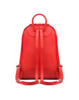 Ladies leather backpack, red, back