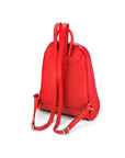 Ladies leather backpack, red, rear view