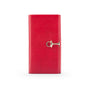 Red Ladies Tall Leather Purse With Brass Clasp 8 CC