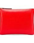 Large leather makeup bag, red, front