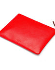 Large leather makeup bag, red, back