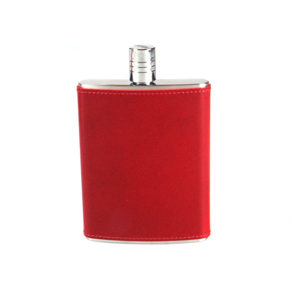 Red Leather 5oz Hip Flask