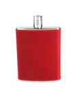 Red Leather 5oz Hip Flask