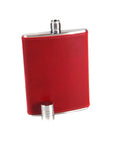 Red Leather 5oz Hip Flask