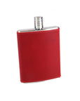 Red Leather 5oz Hip Flask