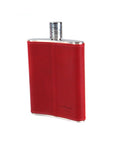 Red Leather 5oz Hip Flask