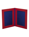 Double leather photo frame, red, 6 x 4", inside