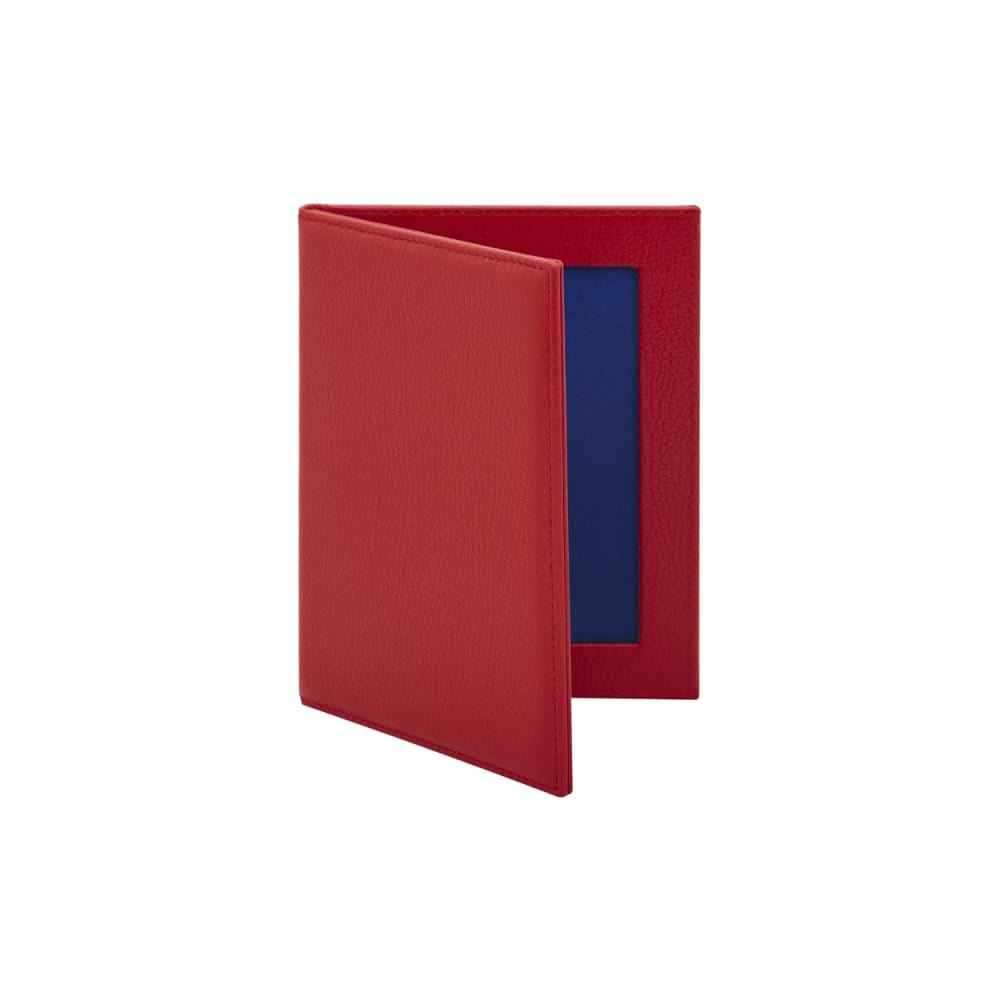 Double leather photo frame, red, 6 x 4"