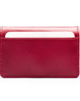 Leather bifold card wallet, red, back