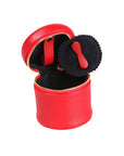 Red Leather Cylindrical Jewellery Case