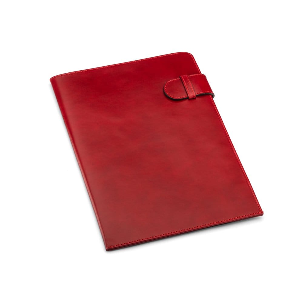 Leather document folder, red, front