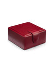 Leather jewellery box, red, front