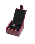 Leather jewellery box, red, open