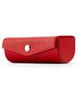 Leather lipstick case, red, front