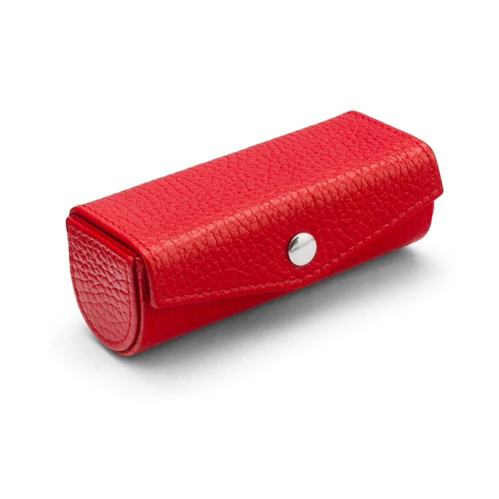 Leather lipstick case, red, top