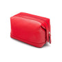 Leather wash bag, red, side view