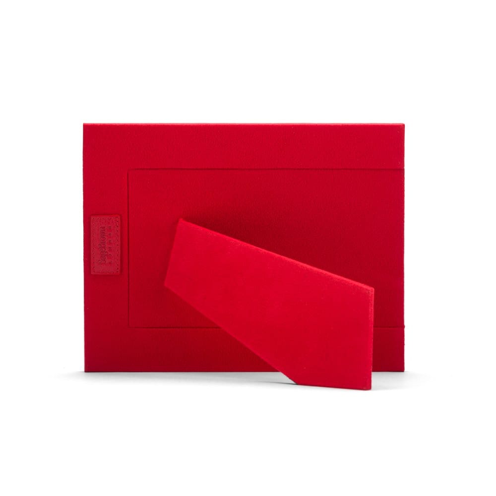 Leather photo frame, red, 6x4", landscape back