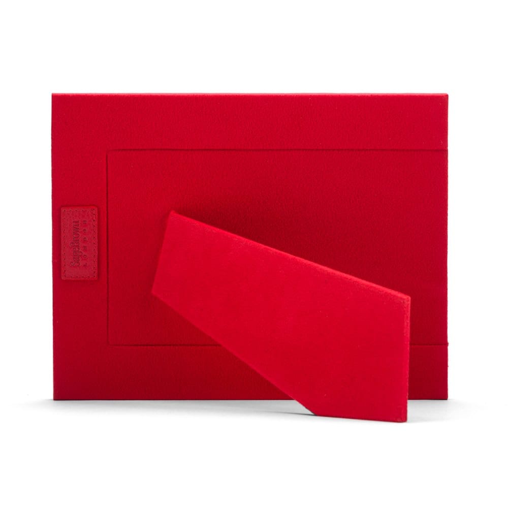 Leather photo frame, red, 8x6", landscape back