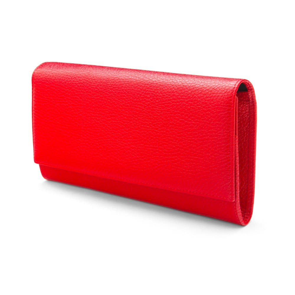 Luxury leather travel wallet, red, side