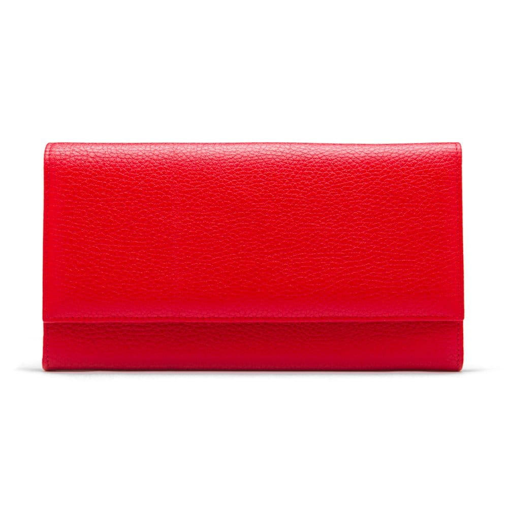 Luxury leather travel wallet, red, front