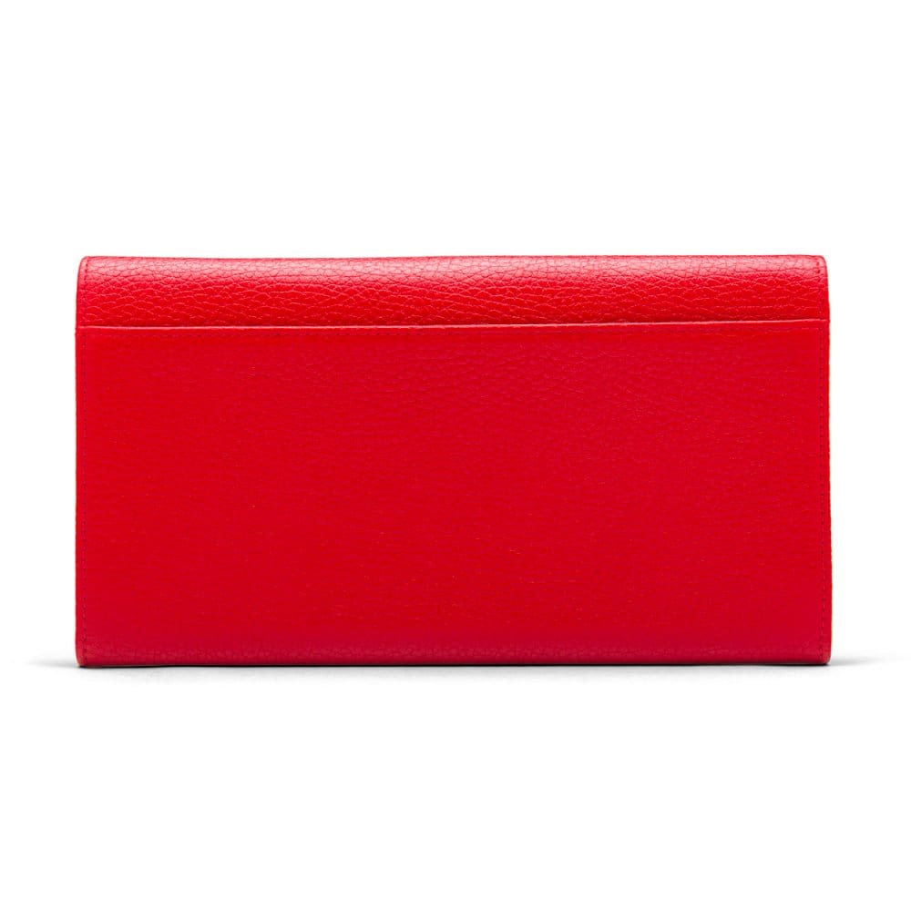 Luxury leather travel wallet, red, back