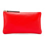 Medium leather makeup bag, red, front