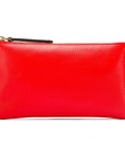 Medium leather makeup bag, red, front