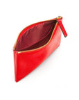 Medium leather makeup bag, red,, inside