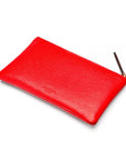 Medium leather makeup bag, red, back