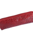 Red Patent Croc Large Leather Pencil Case