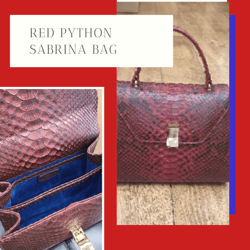 Red Python Snake Skin Sabrina Bag