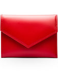 RFID blocking leather envelope purse, red, front