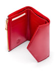 RFID blocking leather envelope purse, red, interior