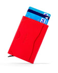 RFID pop-up credit card case, red, pop up cards