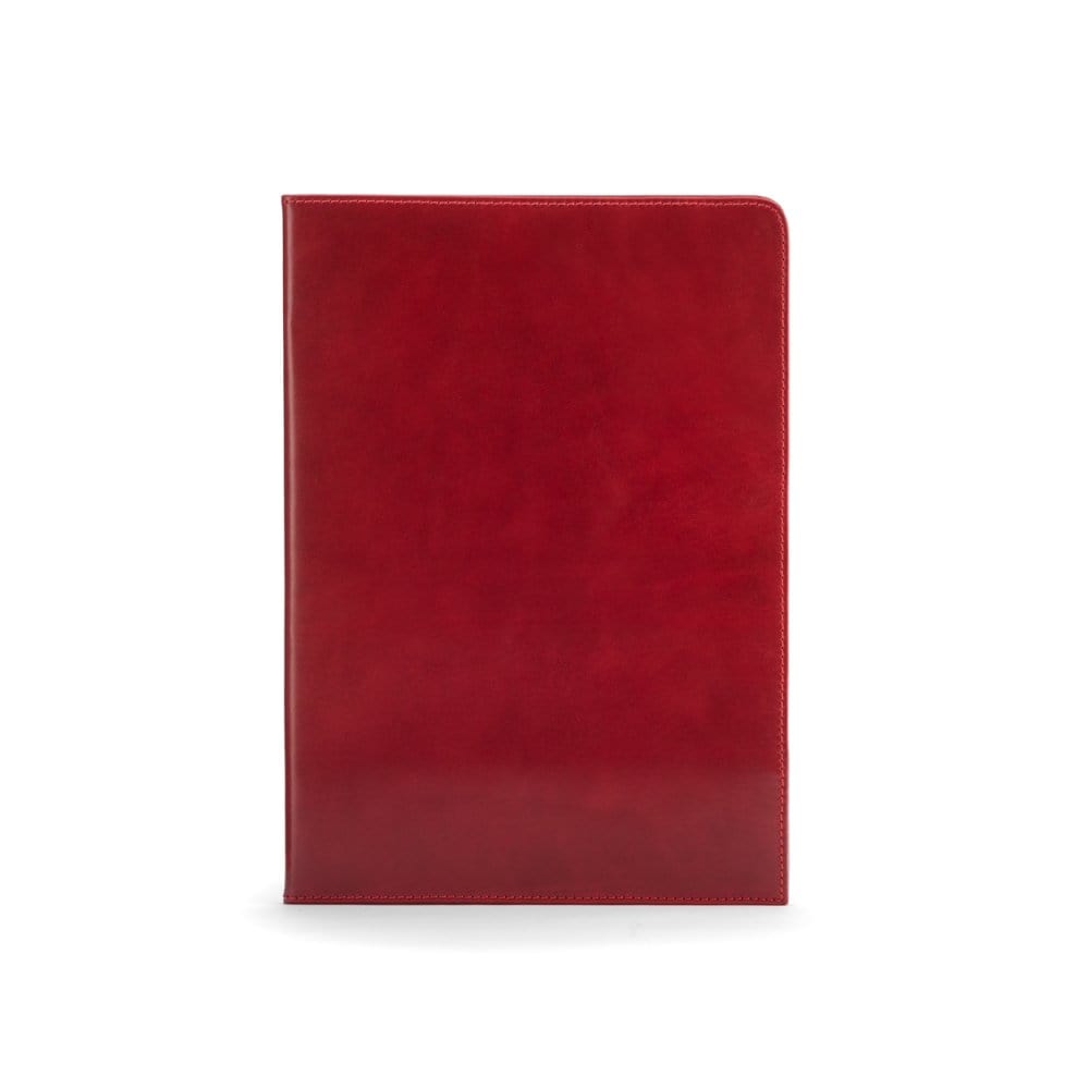 Simple leather document folder, red, front